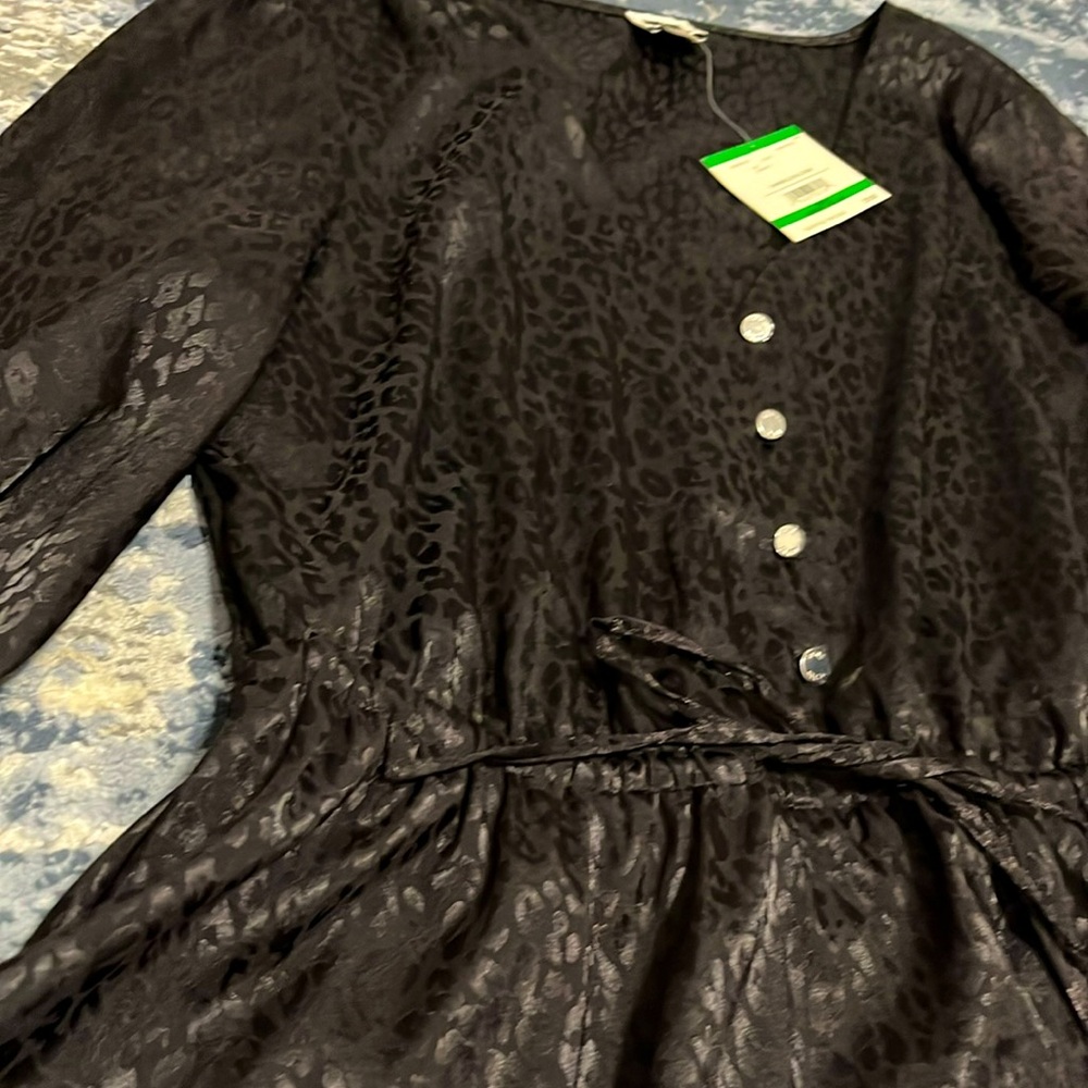 NWT Anne Klein Black Long Sleeve Top Size Large